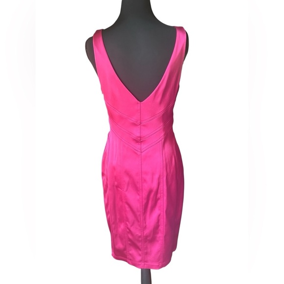 David Meister Pink Sheath Mini Dress V-Neck Sleeveless - Picture 6 of 6